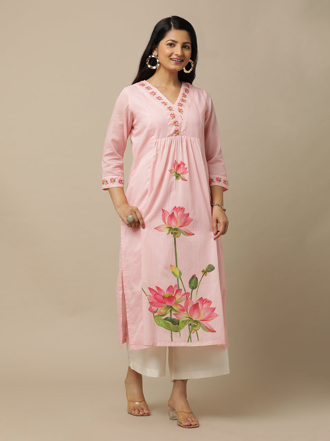 Bahaar Lotus Kurta - Pink
