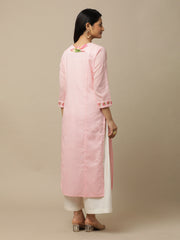 Old Rose Pink Lotus Printed Cotton Suit