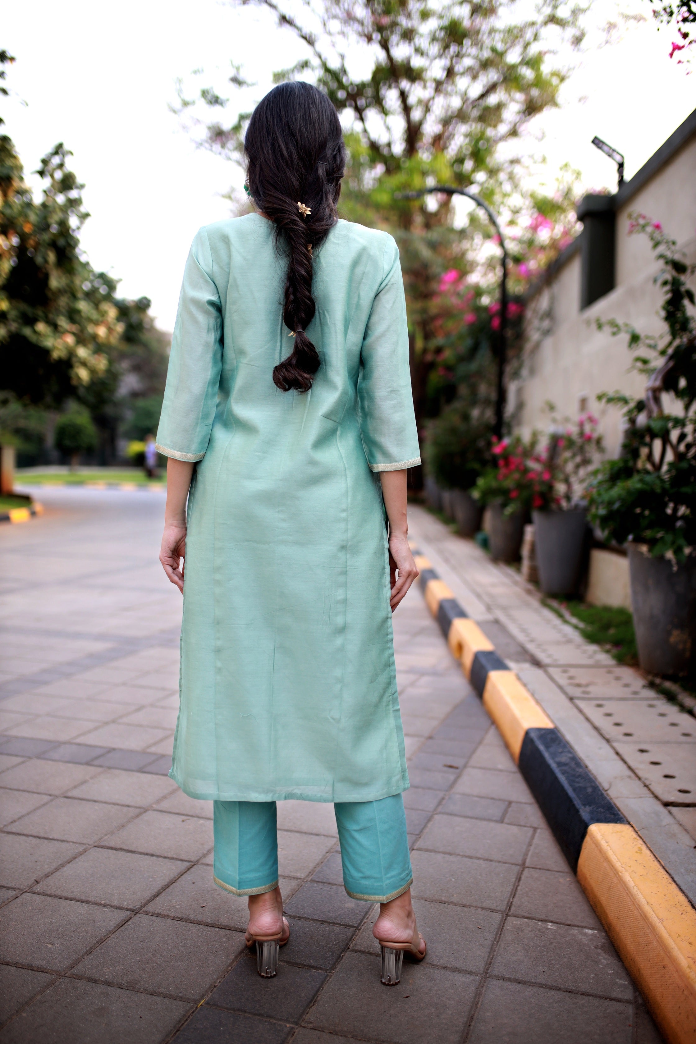 Heritage Glow Turquoise Silk Kurta