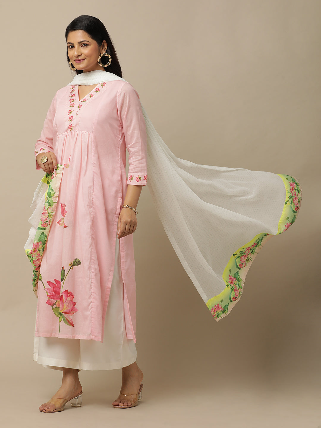 Bahaar Lotus Kurta And Bottom - Pink