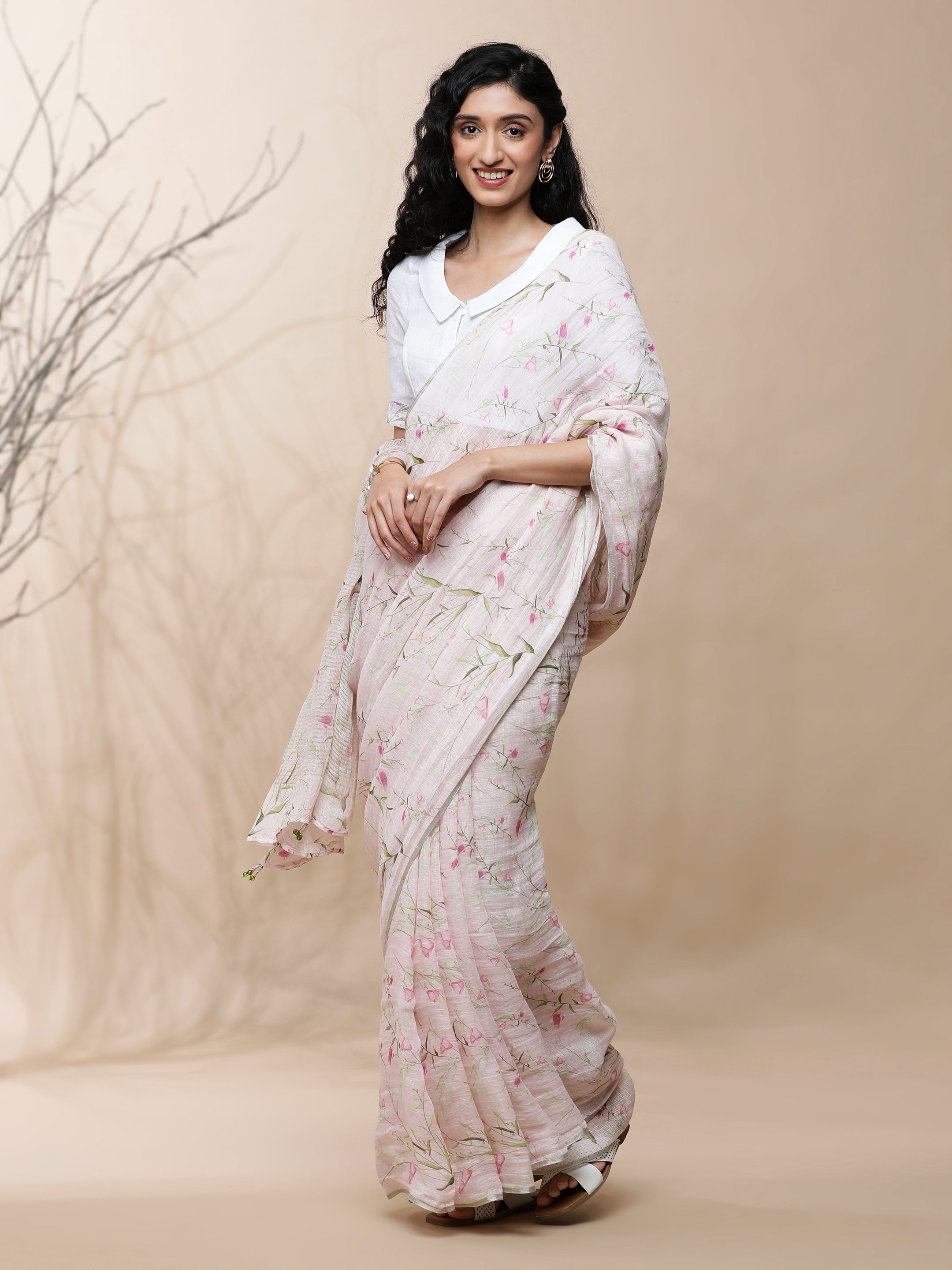 Noor - Eternal Spring Linen Saree