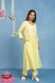 Malhaar Yellow Cotton Kurta And Bottom
