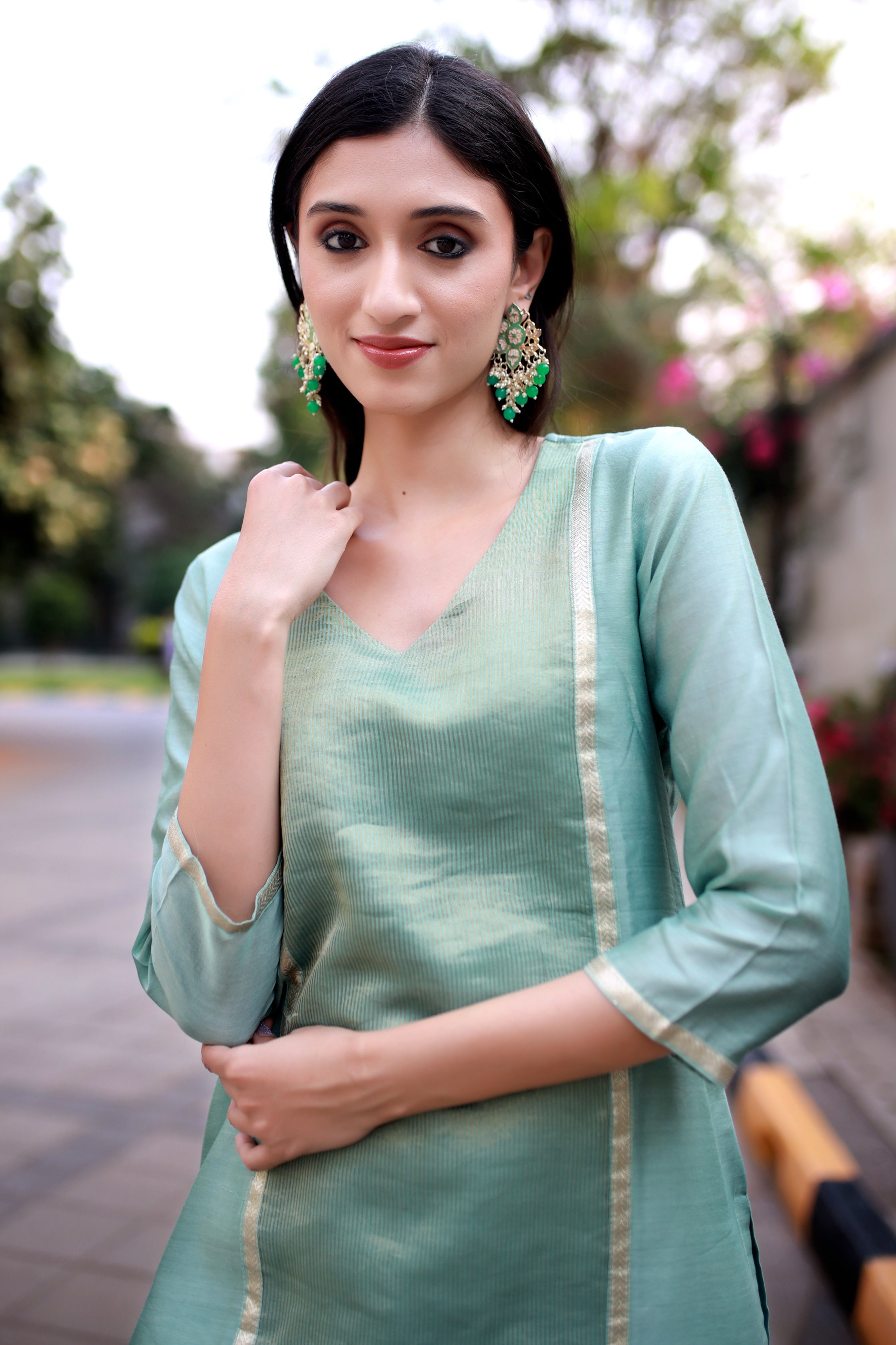 Heritage Glow Turquoise Silk Kurta