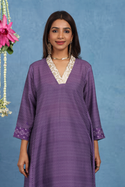 Malhaar Purple Bhandini Cotton Kurta And Bottom