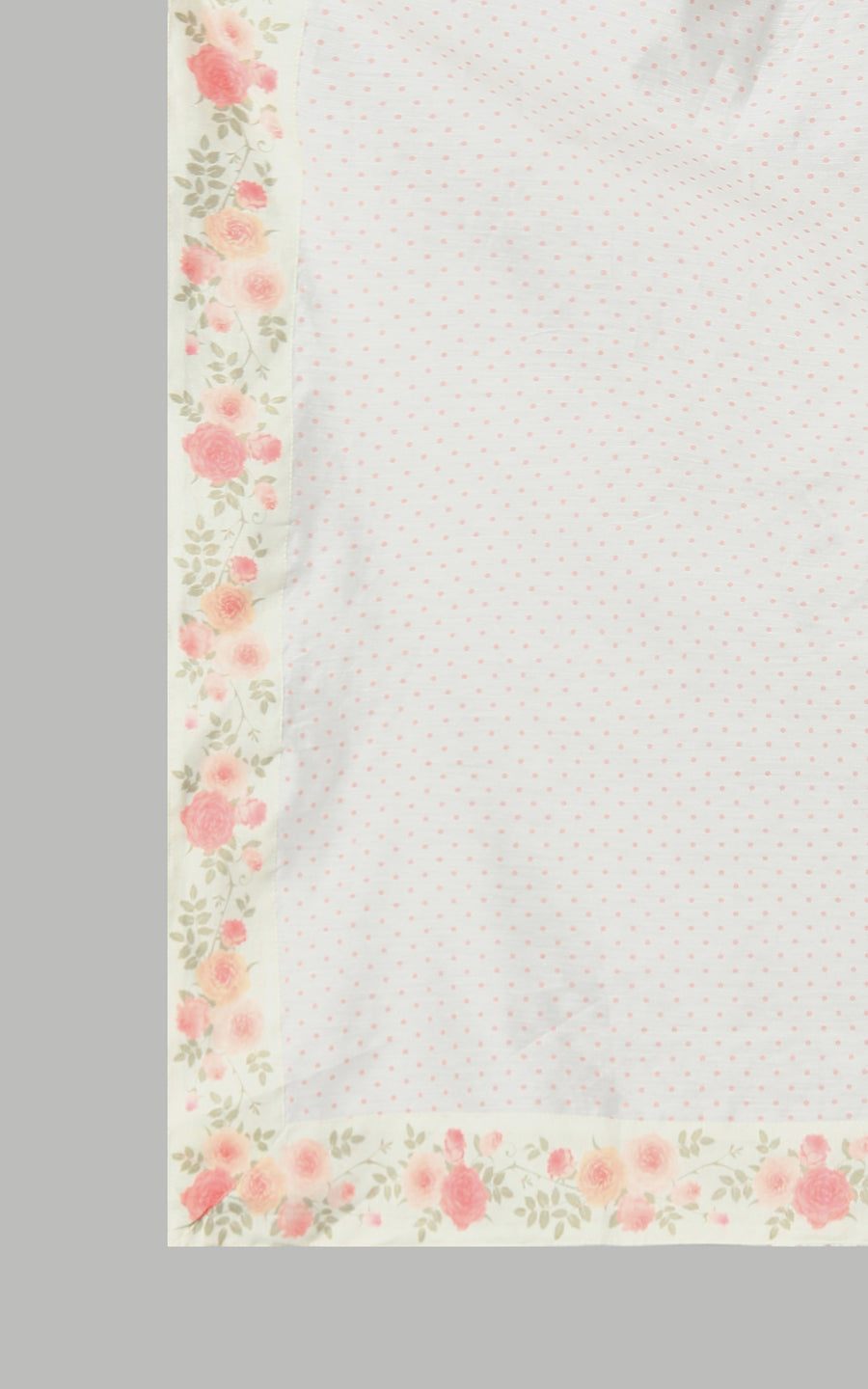 Offwhite Cotton Kurta With Vintage Floral Design All Over And An Elaborate Yoke With Lace Detailing With Chanderi Dupatta - Kurta & Pant with Dupatta