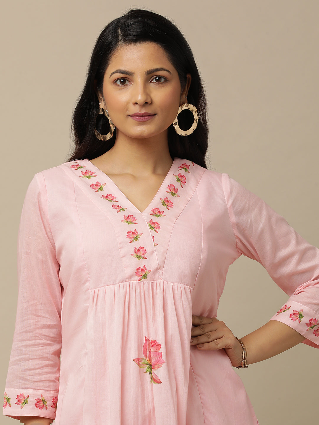 Bahaar Lotus Kurta And Bottom - Pink