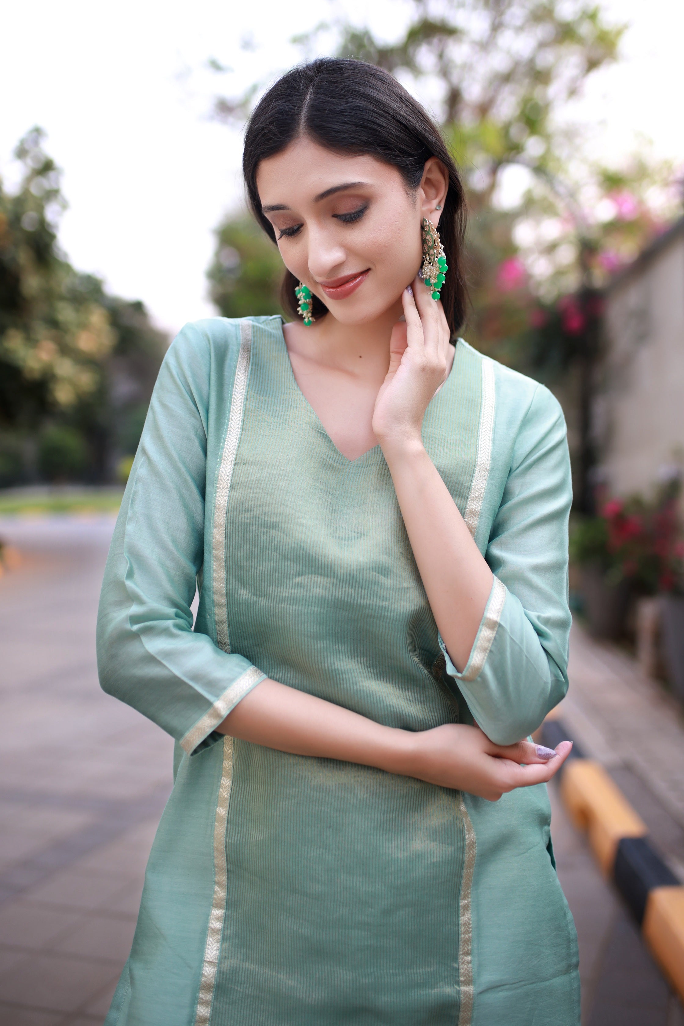 Heritage Glow Turquoise Silk Kurta