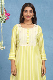Malhaar Yellow Cotton Kurta And Bottom