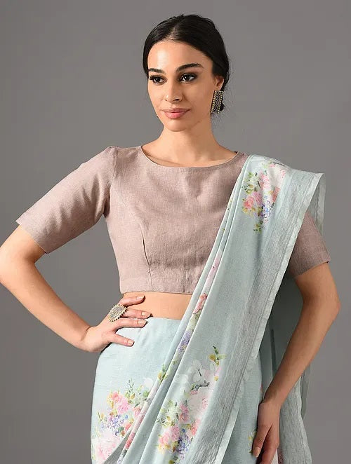 Sitara - Bloombury Blush Coffee - Linen Blouse