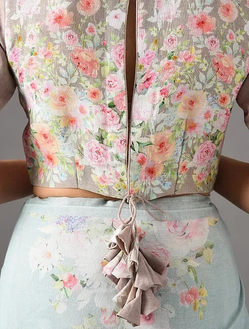 Sitara - Bloombury Blush Coffee - Linen Blouse