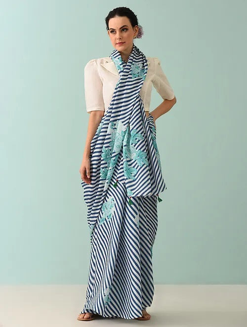 Noor - Striped Symphony Modal Saree