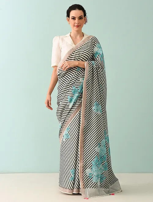 Noor - Striped Symphony Cotton Saree
