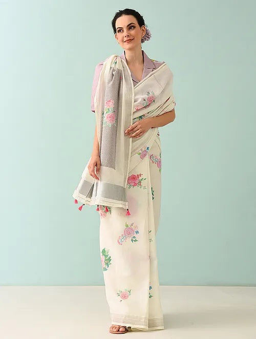 Noor - Wild Flower Cotton Saree