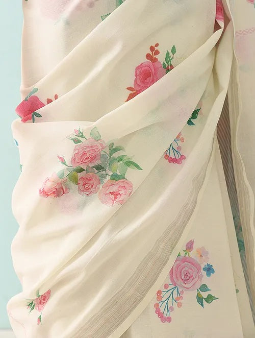 Noor - Wild Flower Cotton Saree
