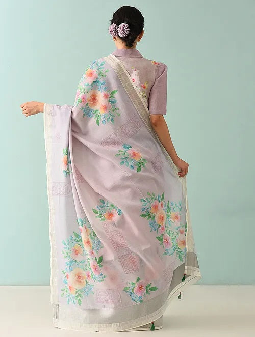Noor - Serene Flora Cotton Saree