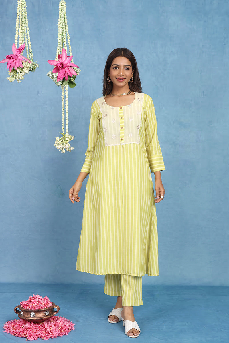 Malhaar Yellow Cotton Kurta