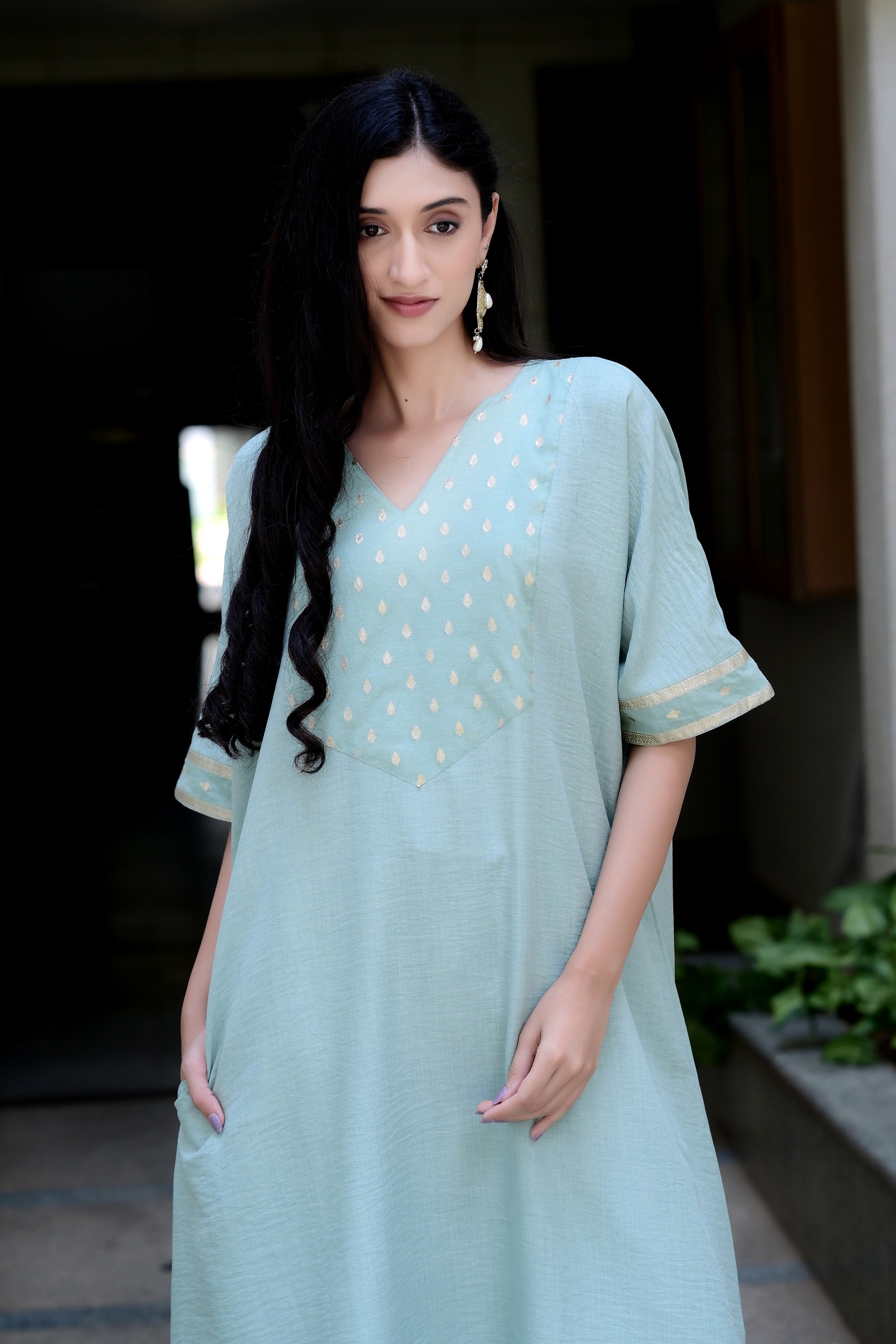 Fluid Grace Apple Green Yoke  Co-ord Set