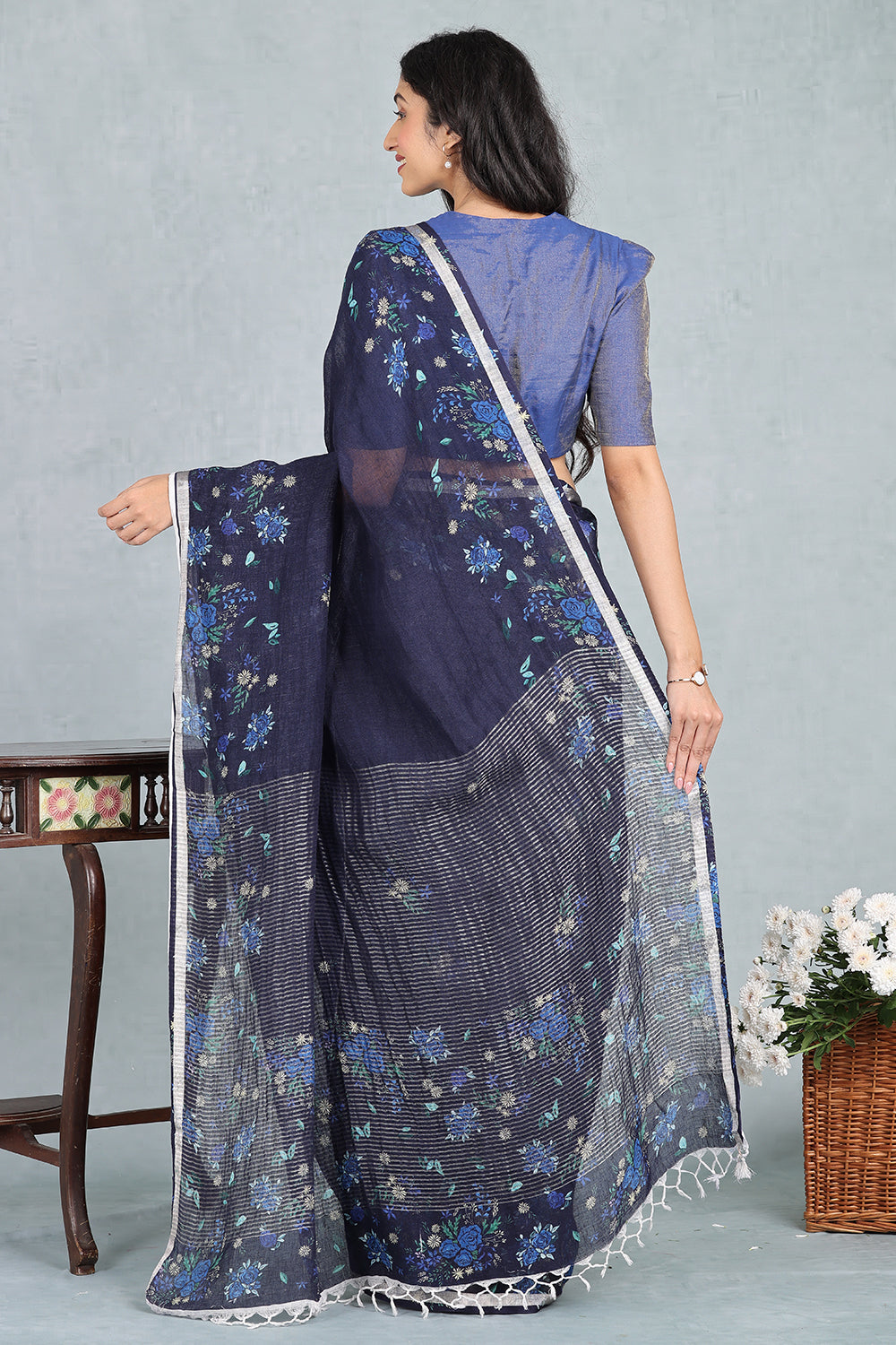 Sapphire Glow Tissue Blouse