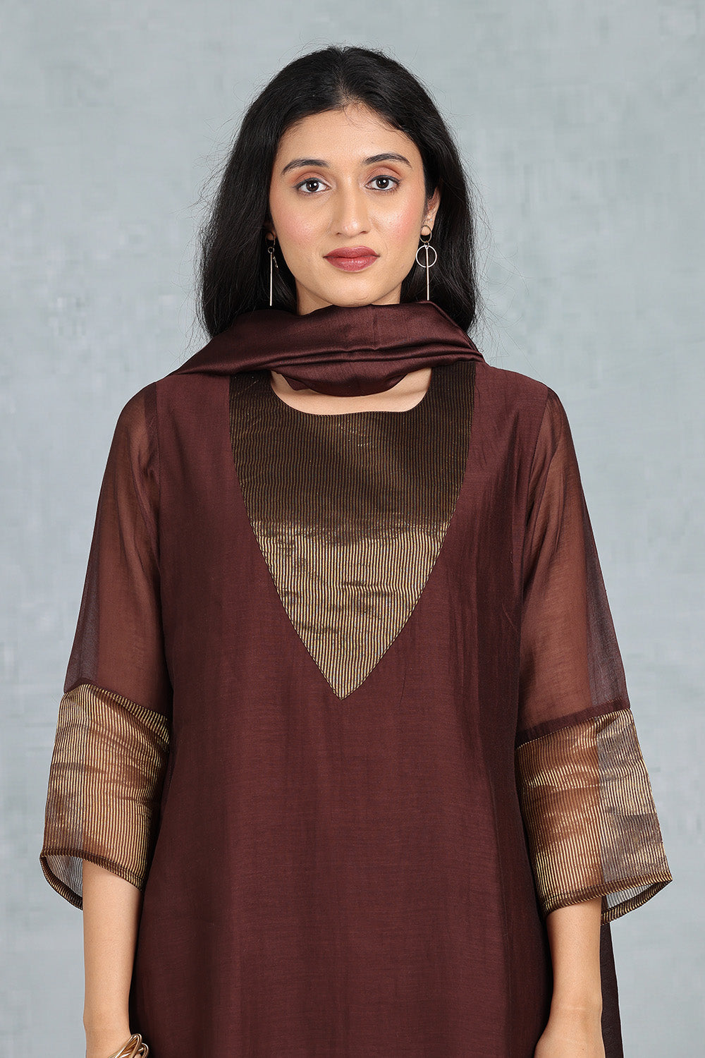 Espresso Brown Ensemble Top  And Bottom