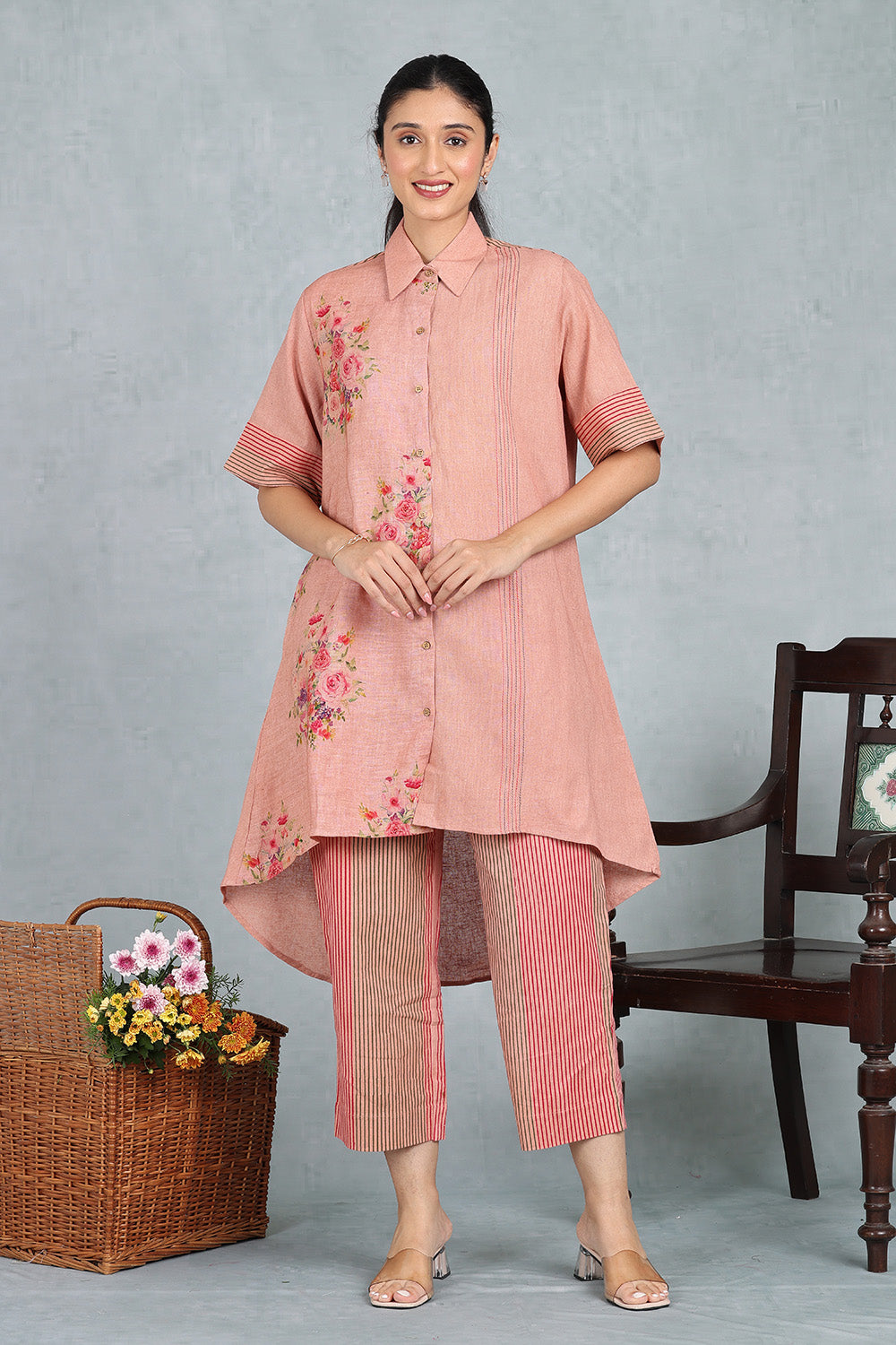 Rose Peach Sugar Swizzle Top And Bottom