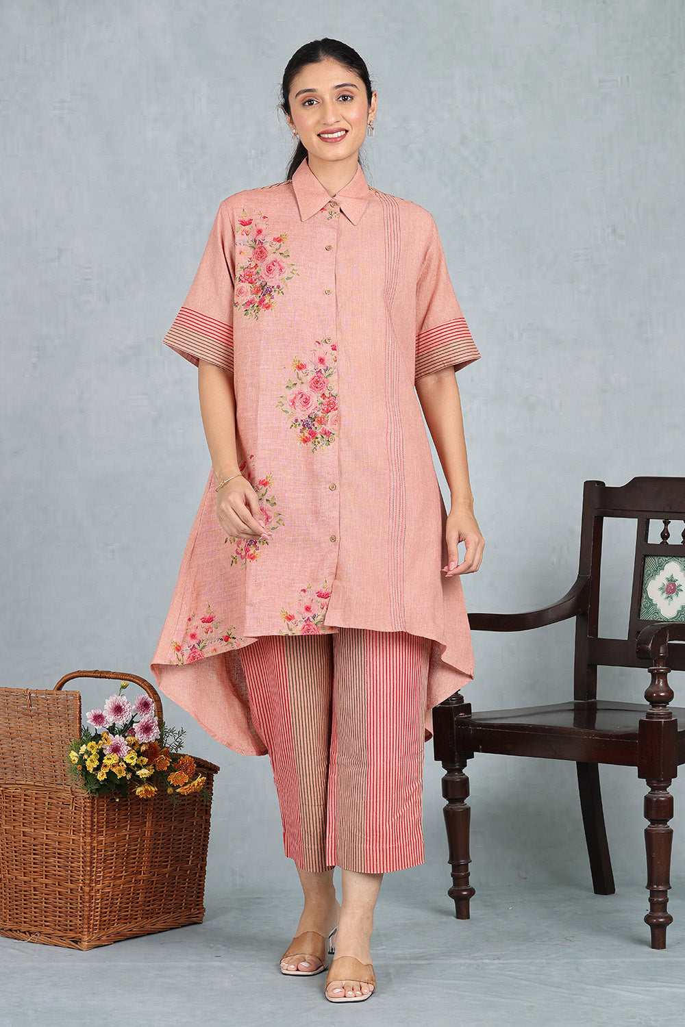 Rose Peach Sugar Swizzle Top And Bottom