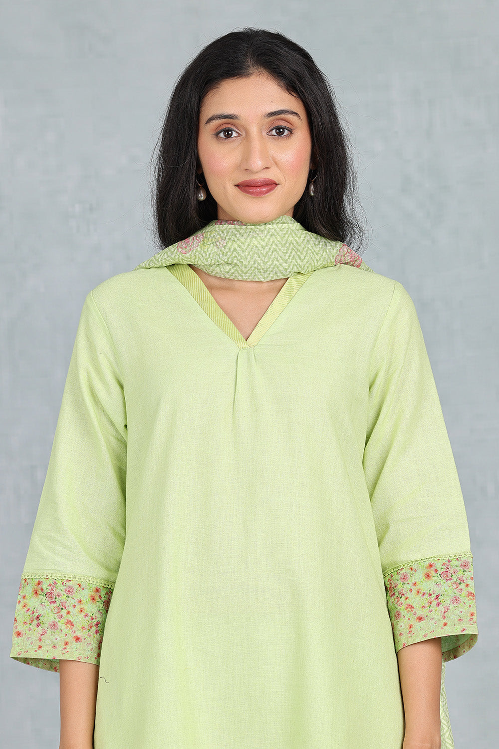 Liril Green Handwoven Linen Top