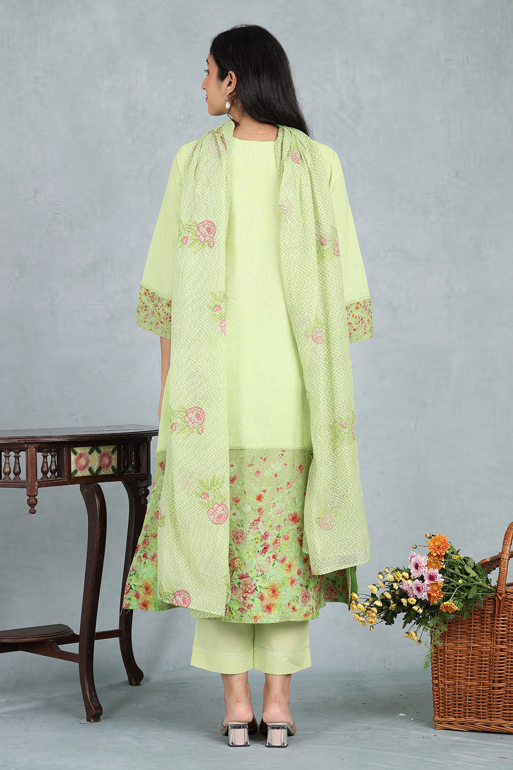 Liril Green Handwoven Kota Dupatta