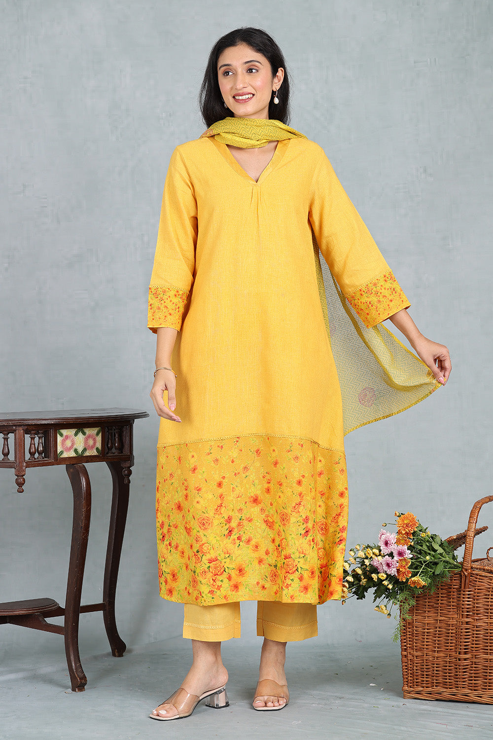 Mango Nectar Handwoven Linen Top