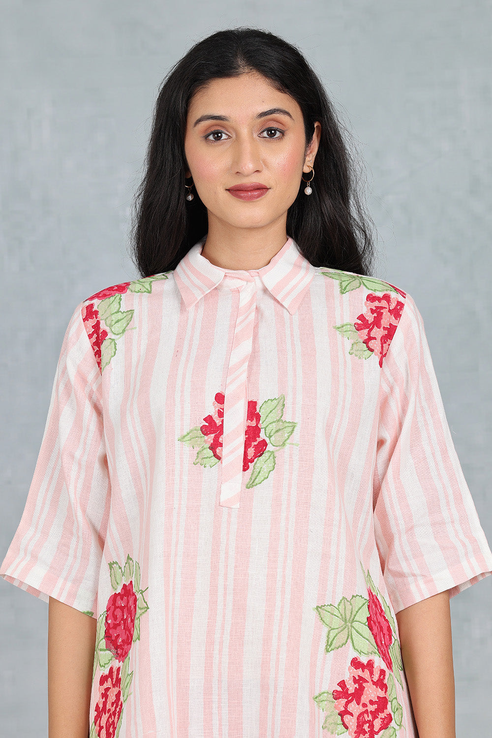 Kulir - Peach Vanilla Handwoven Linen Smart Dress