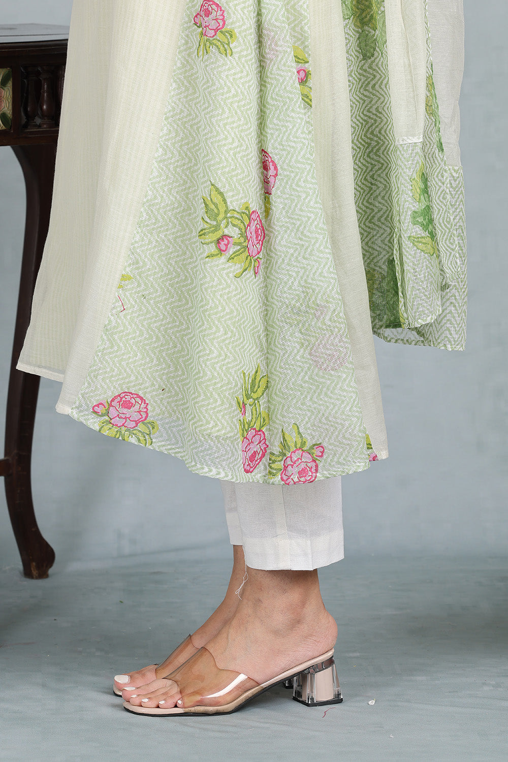 Ivory Chanderi Ensemble Top