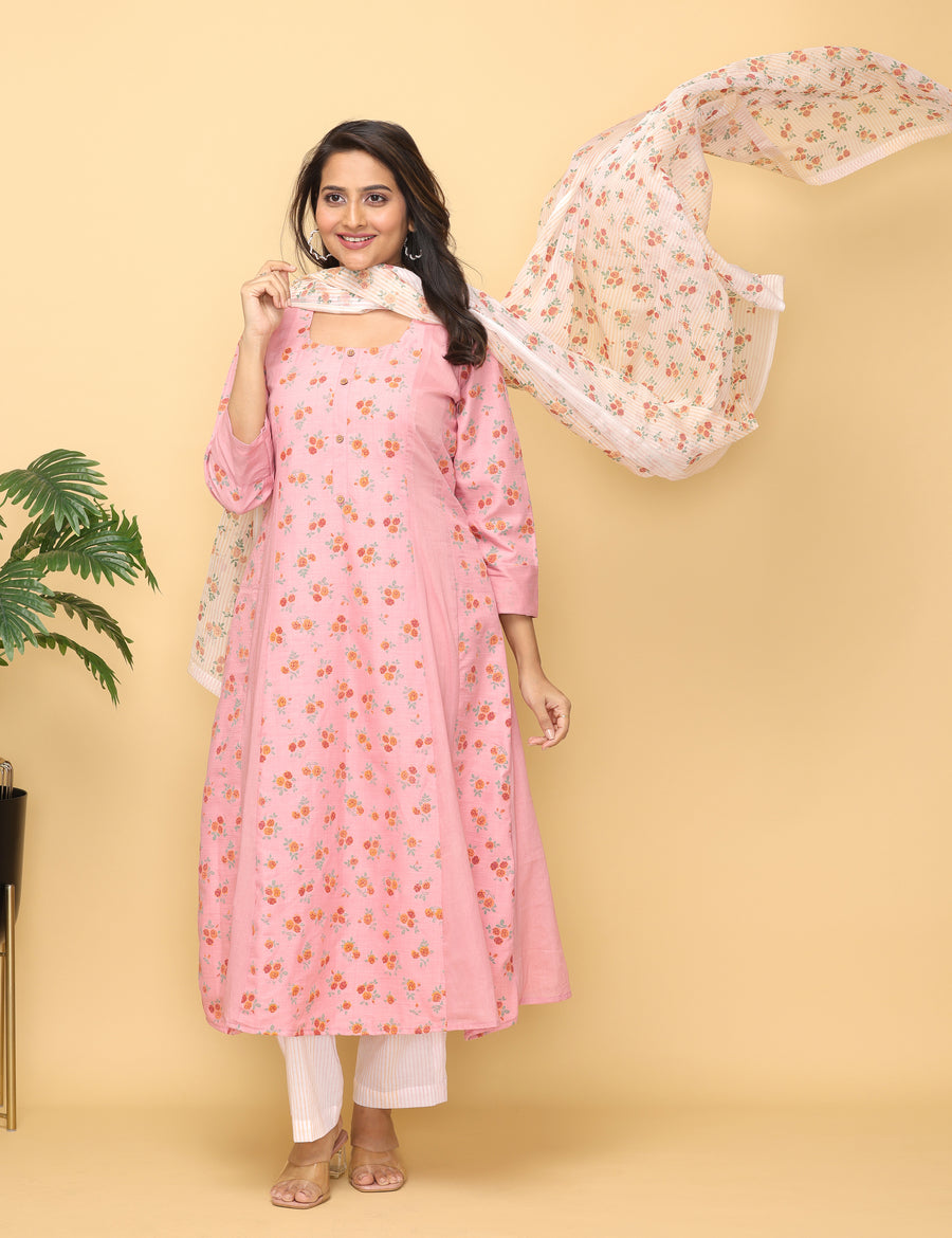 Prism Pink Twill Suit Set