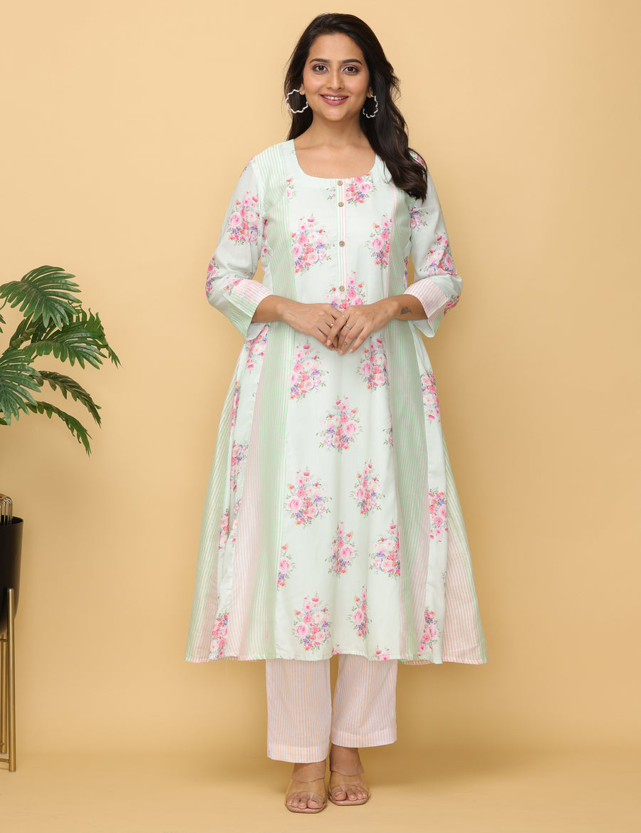 Mint Glaze Modal Muslin Cotton Suit