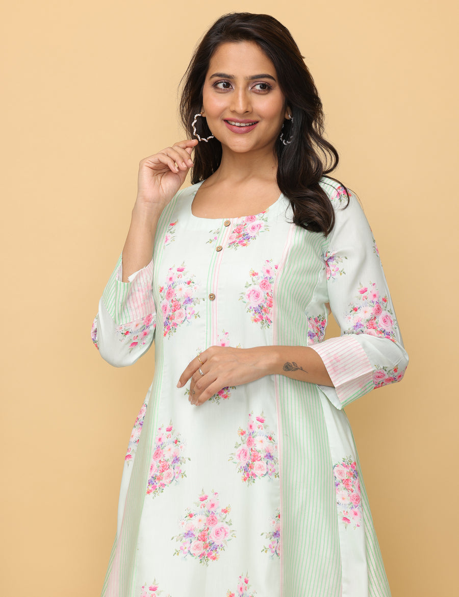 Mint Glaze Modal Muslin Cotton Suit