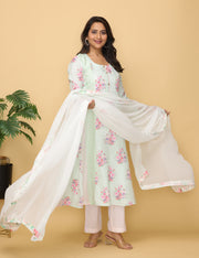 Mint Glaze Modal Muslin Cotton Suit