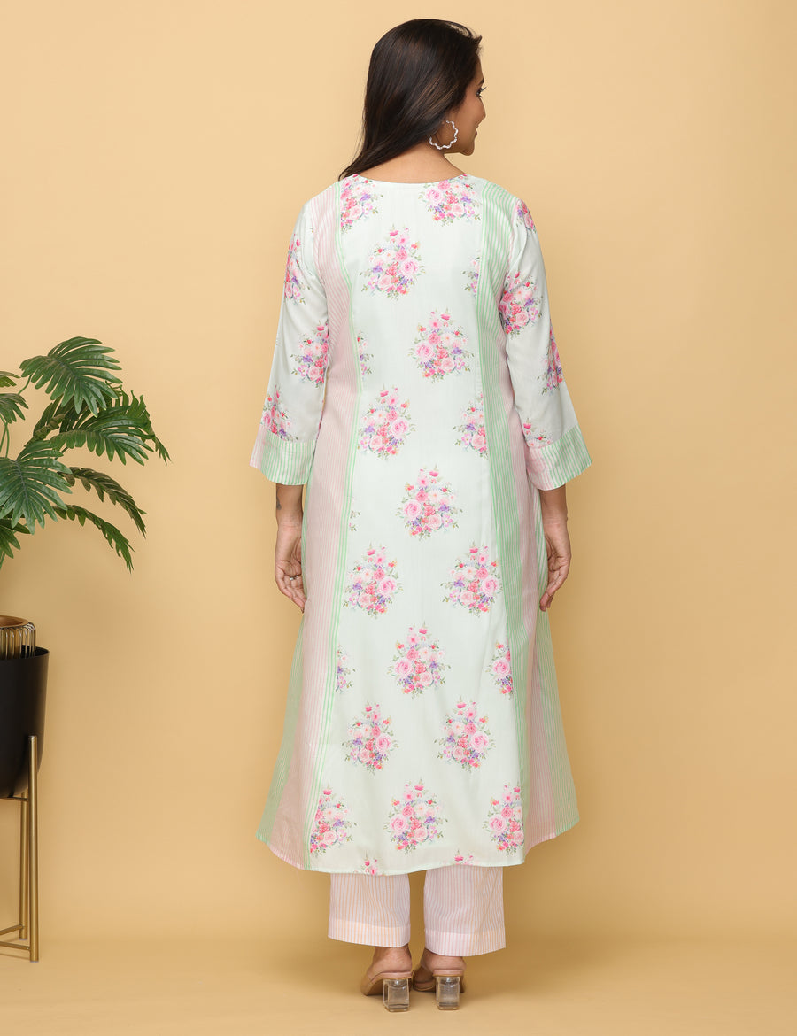 Mint Glaze Modal Muslin Cotton Suit