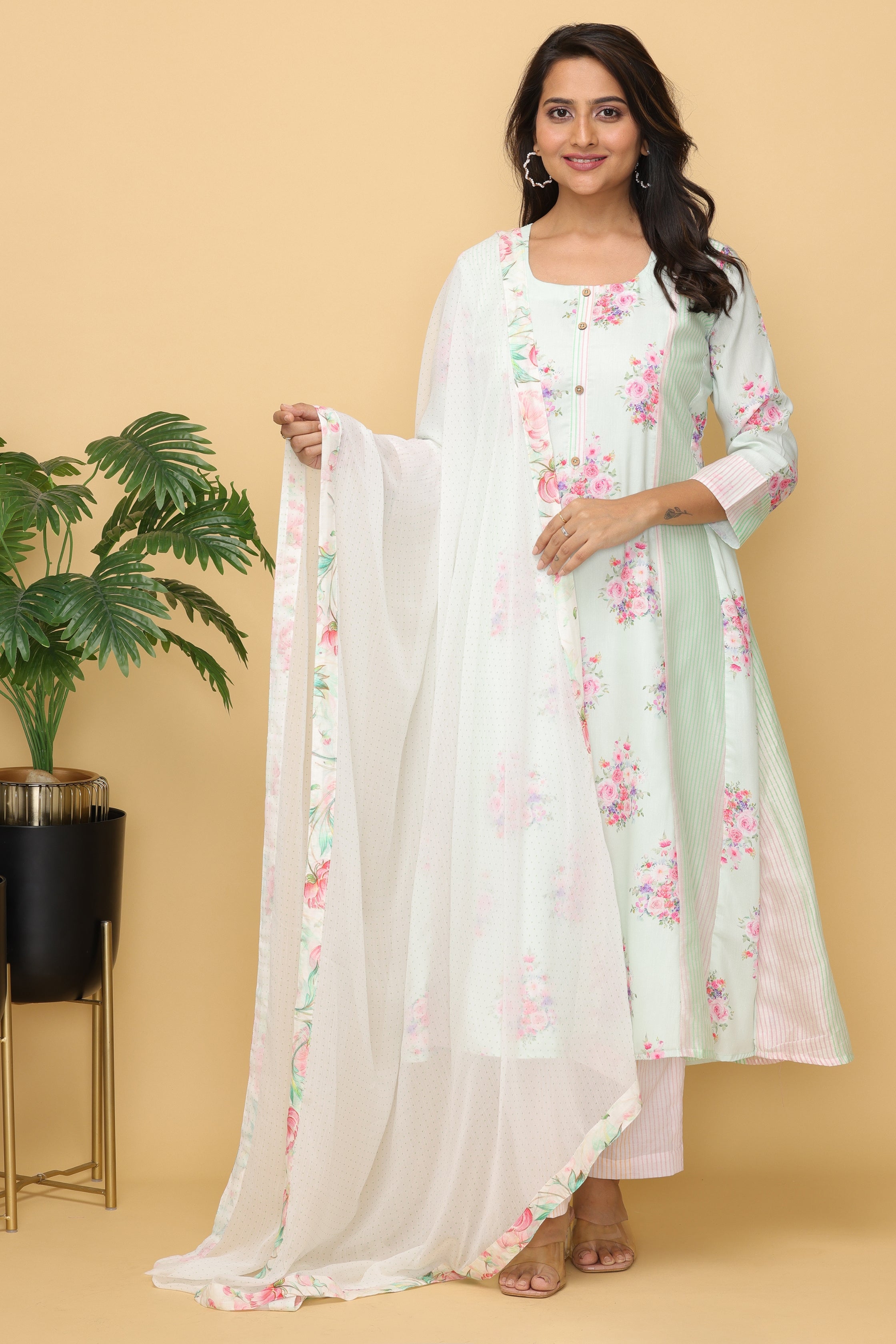 Malhaar 5 Panel  Kurta And Bottom