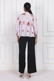 Antique Rose Handblock printed floral Top
