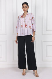 Antique Rose Handblock printed floral Top