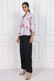 Antique Rose Handblock printed floral Top