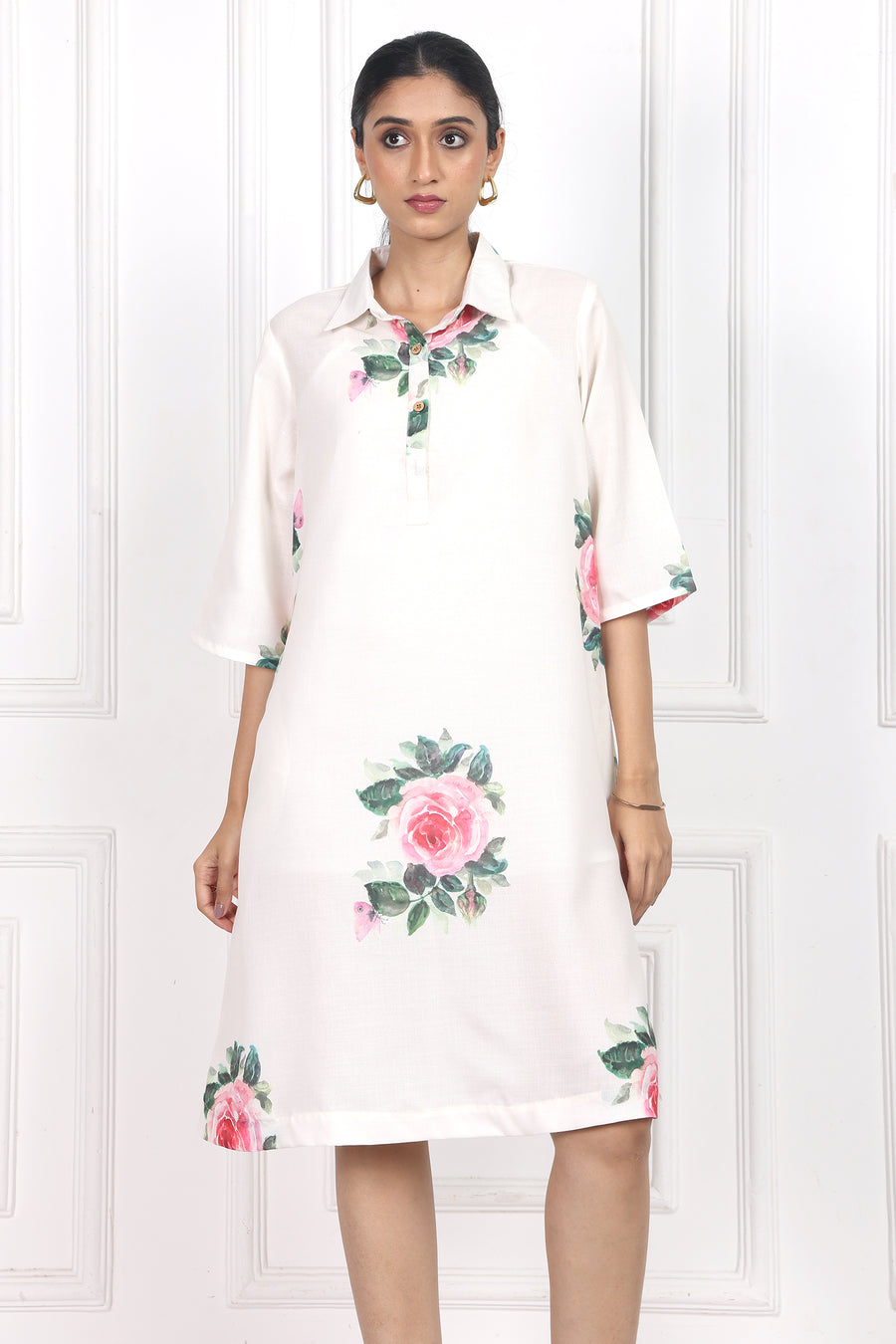 Victorian Rose Collared Short Dress