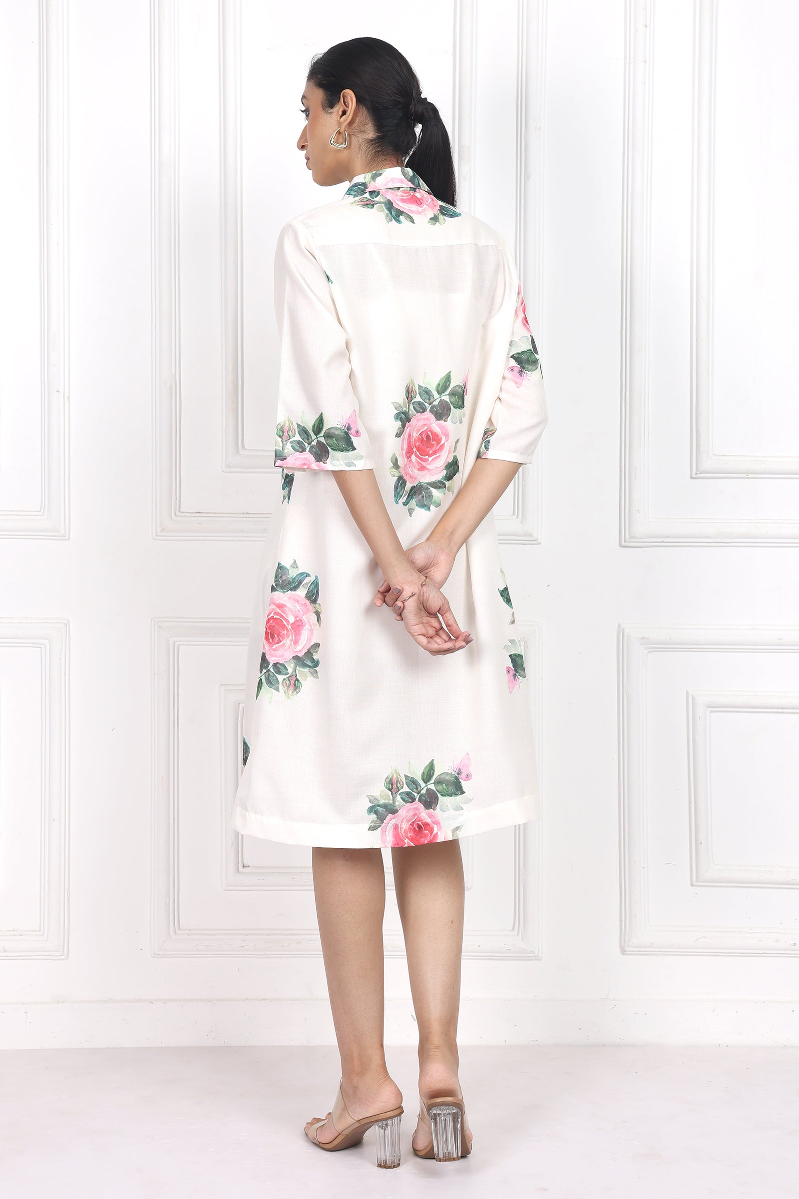 Wander Edit - Victorian Rose Collared  Short Dress