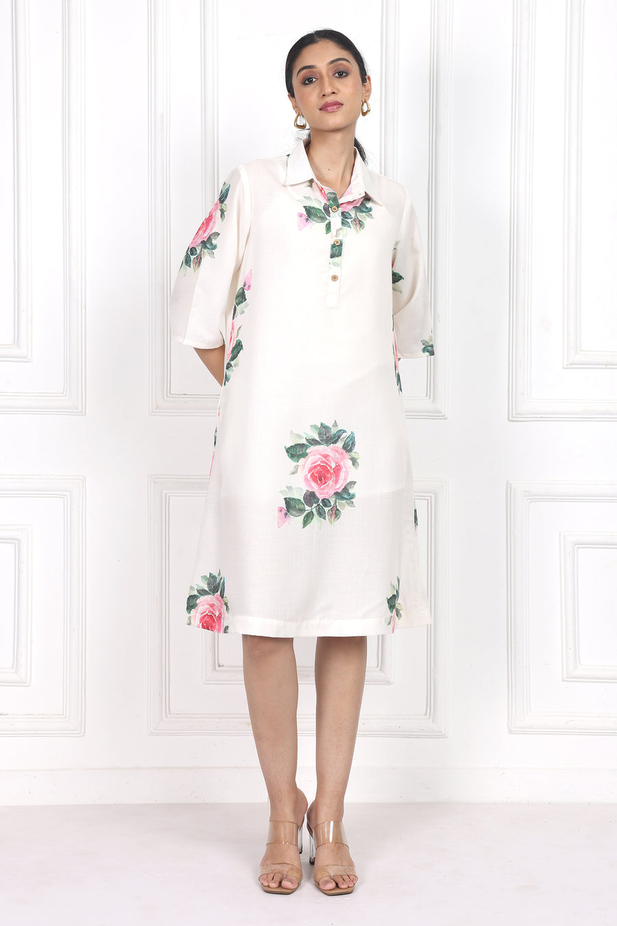 Victorian Rose Collared Short Dress