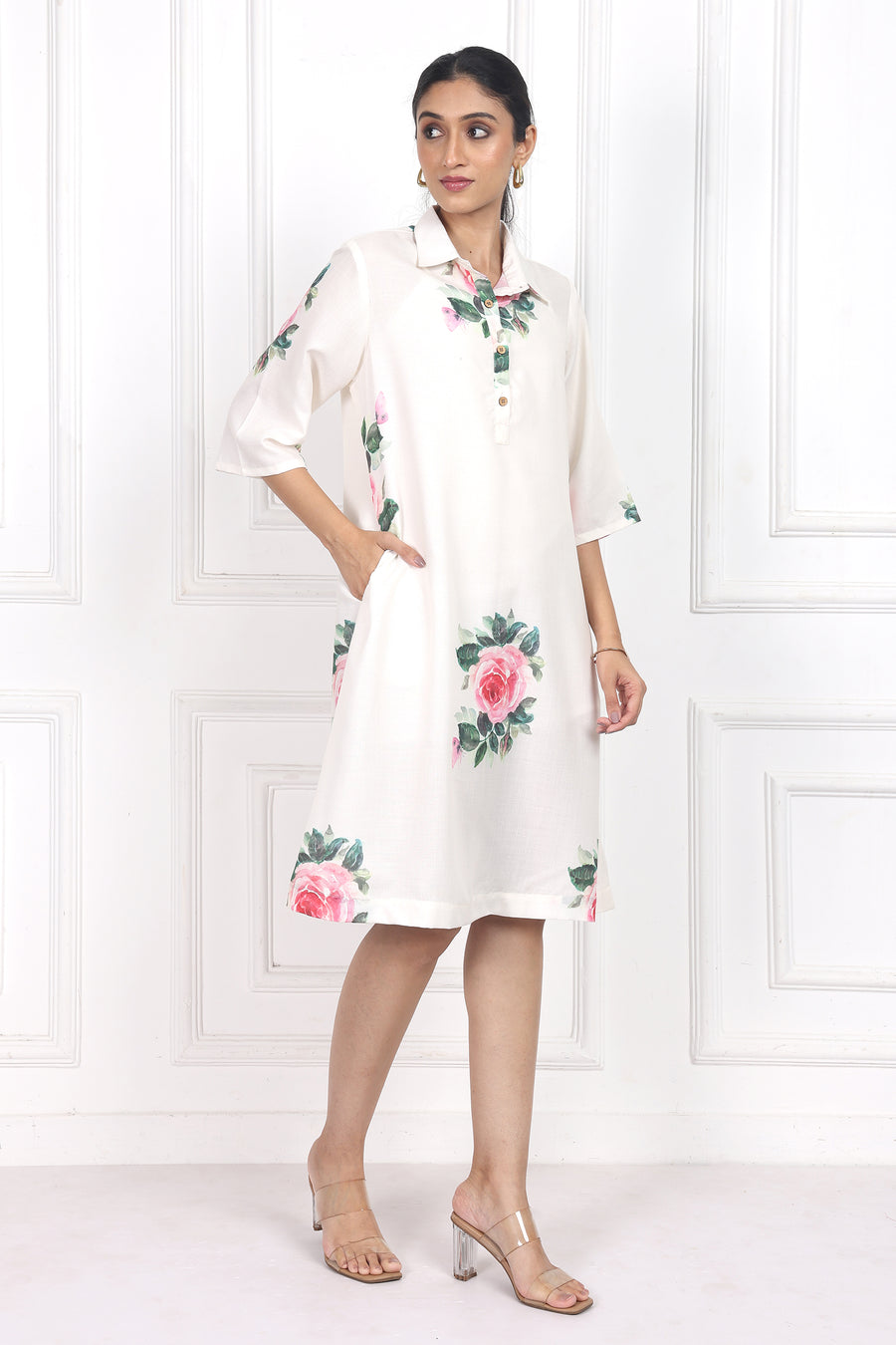 Victorian Rose Collared Short Dress