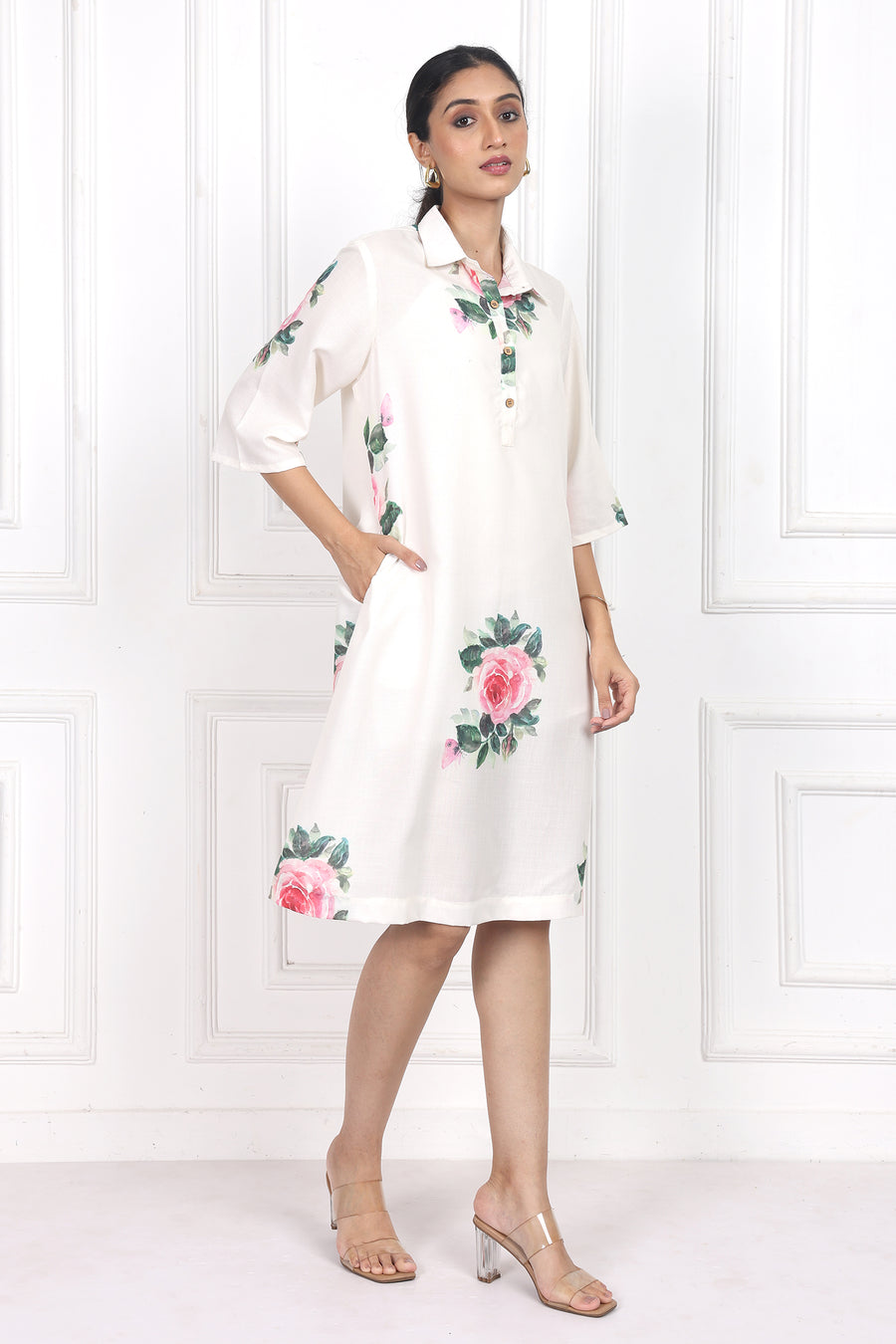 Victorian Rose Collared Short Dress