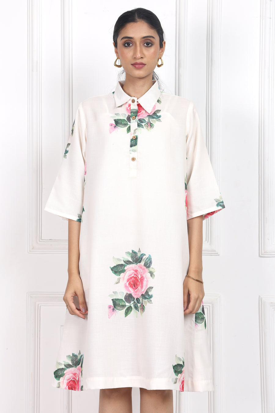 Victorian Rose Collared Short Dress