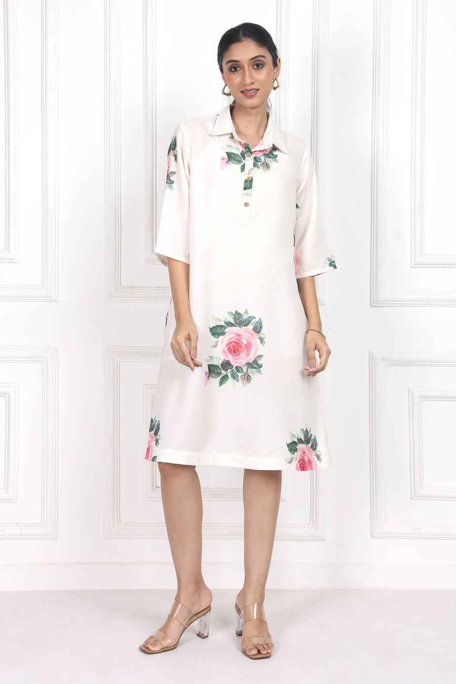 Victorian Rose Collared Short Dress