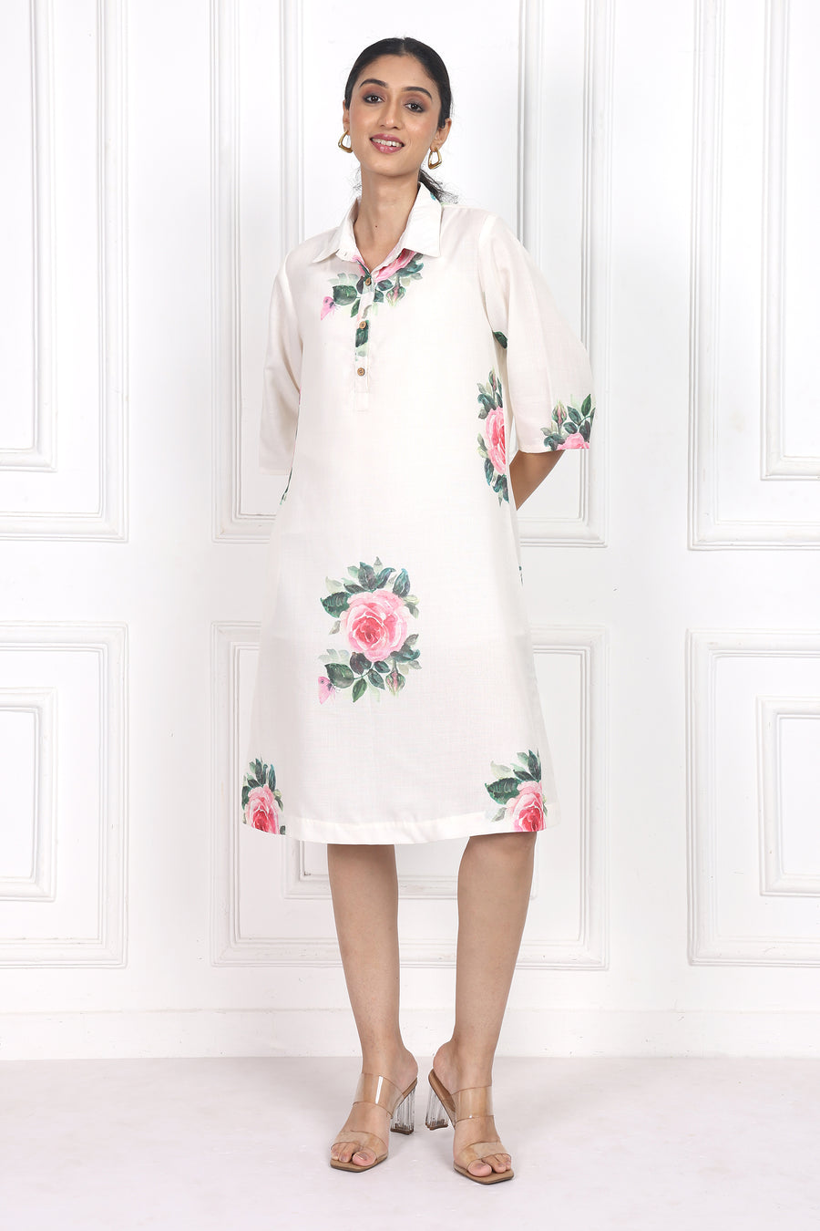 Victorian Rose Collared Short Dress