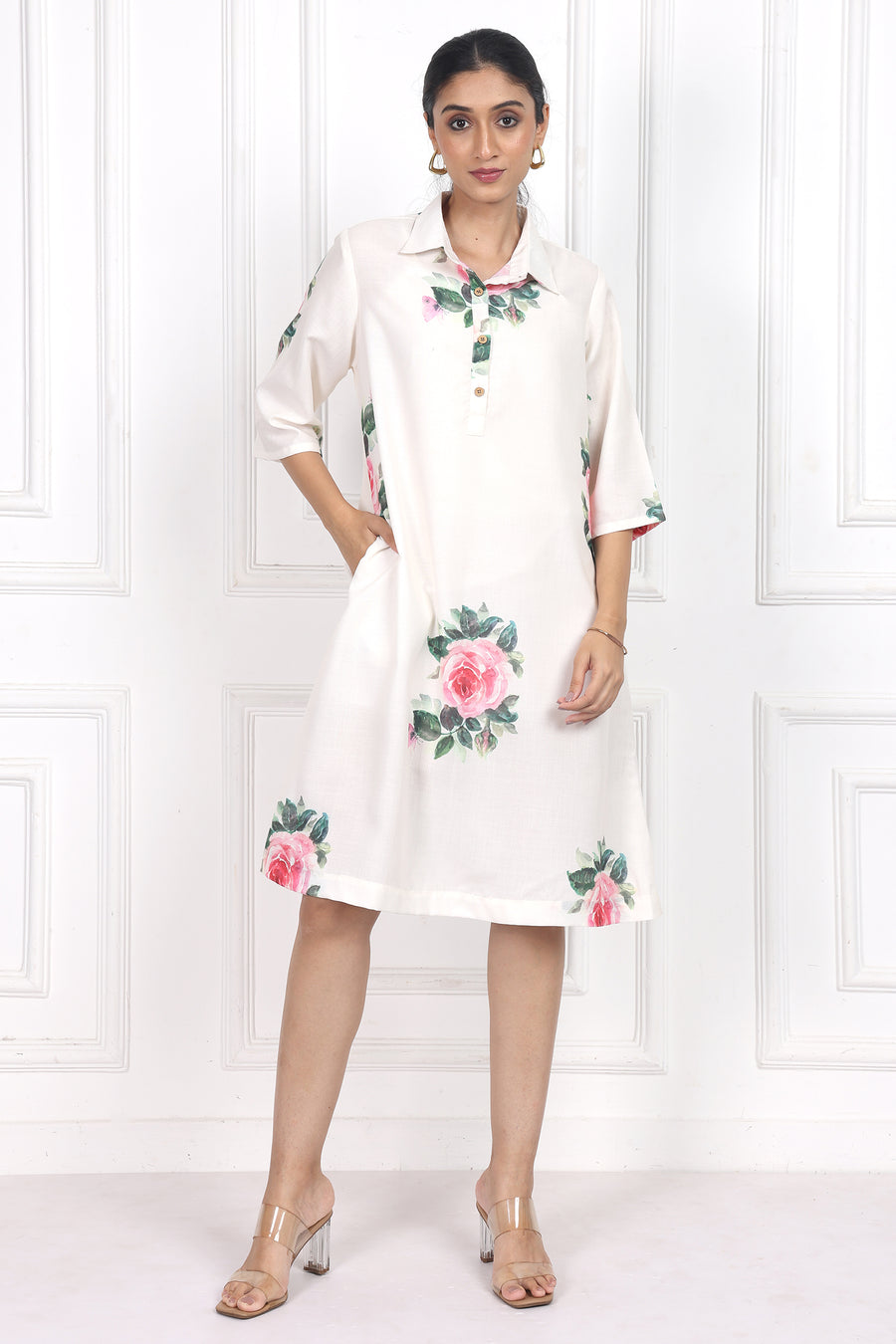 Victorian Rose Collared Short Dress
