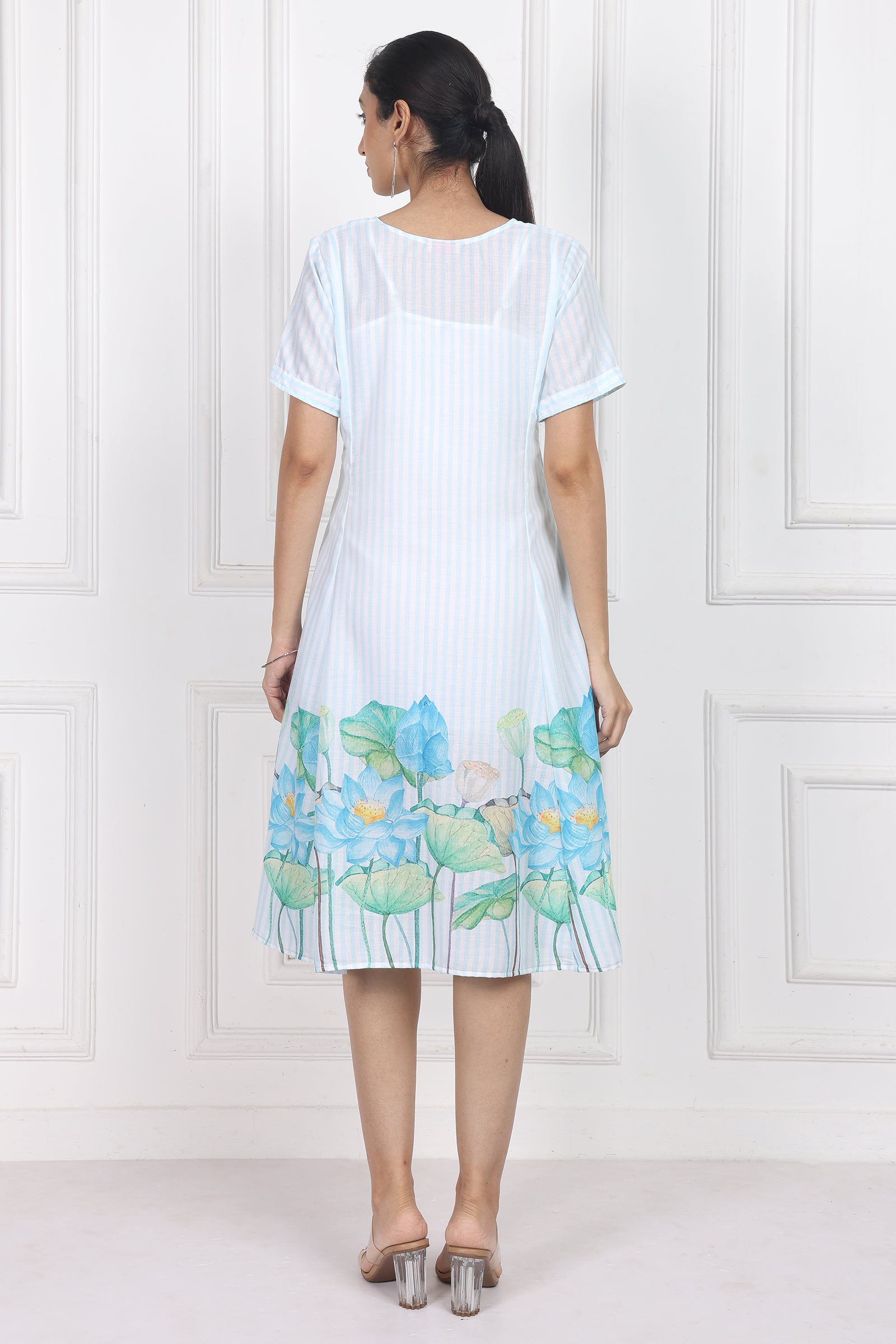 Wander Edit - Lotus  In Moon Light A Lined Panelled Dress