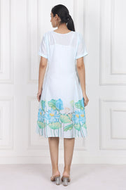 Lotus in Moonlight A Line Panelled Short Dress